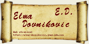 Elma Dovniković vizit kartica